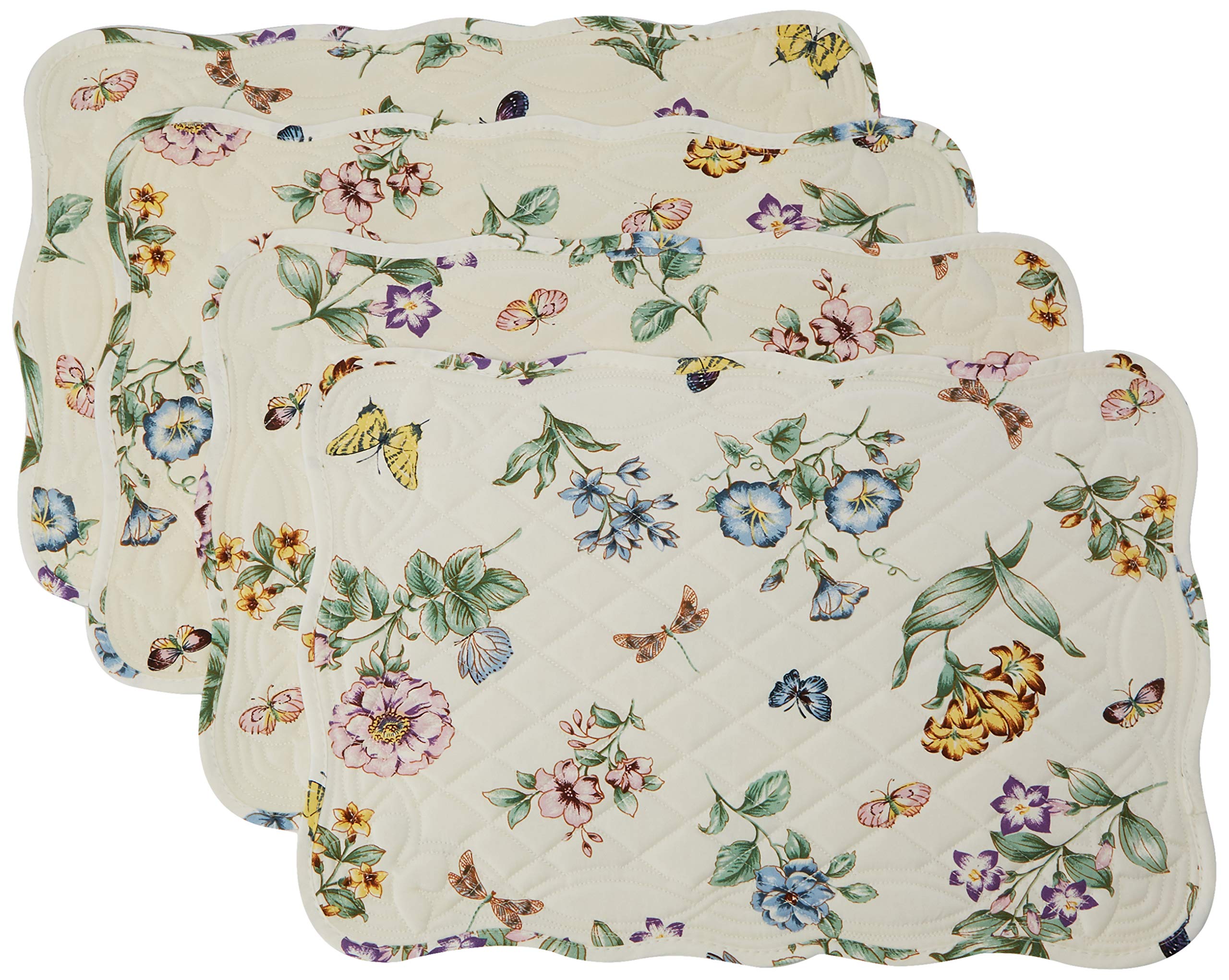 Lenox Butterfly Meadow Quilted Placemat, Set of 4, New in Original Vinyl Wrap