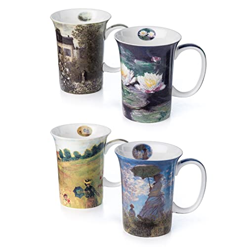 McIntosh Old Master Claude Monet Fine Bone China Set of 4 Mugs (11 oz)