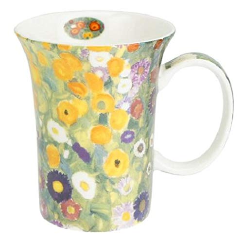 McIntosh Gustav Klimt Flower Garden Fine Bone China (11 oz) Set of 4 Mugs in Matching Gift Box