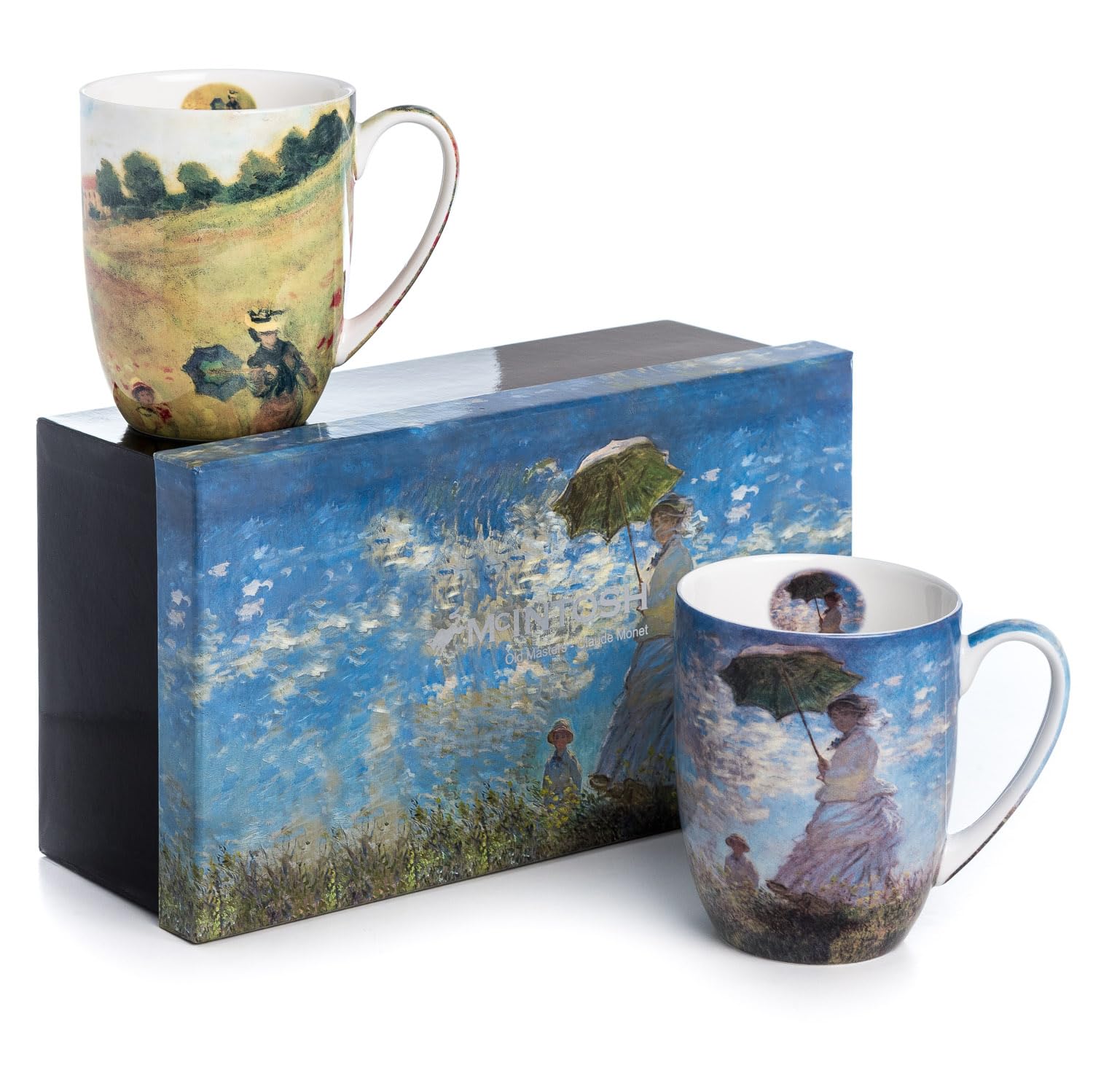 McIntosh Claude Monet Scenes with Women Fine Bone China Set of 2 Mugs