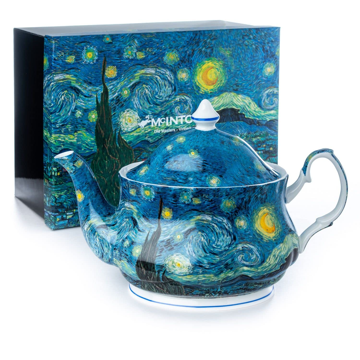 McIntosh Van Gogh Starry Night Fine Bone China Teapot (6 Cups or 1.2L)