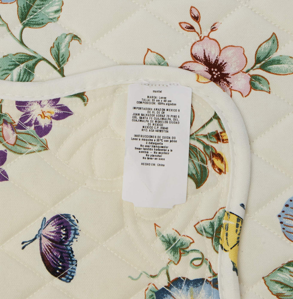 Lenox Butterfly Meadow Quilted Placemat, Set of 4, New in Original Vinyl Wrap