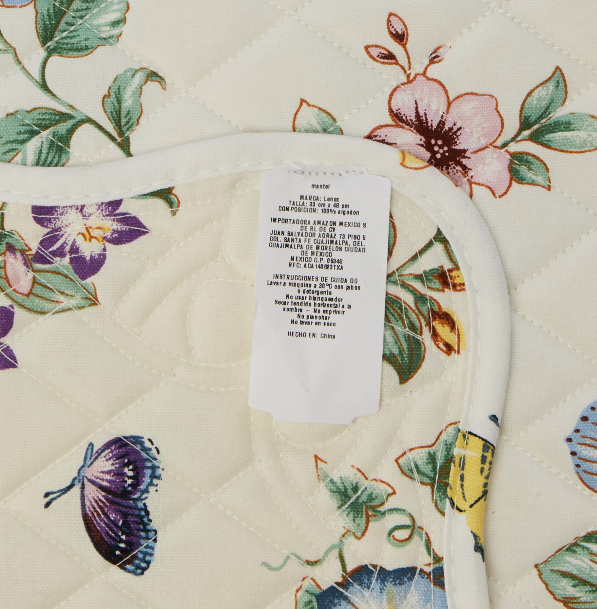 Lenox Butterfly Meadow Quilted Placemat, Set of 4, New in Original Vinyl Wrap