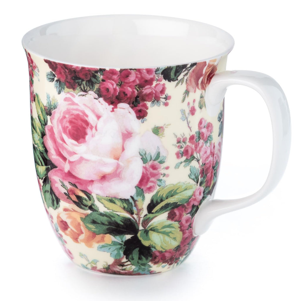McIntosh Chintz Rose Bouquet Fine Bone China Java Mug (12.5 oz)
