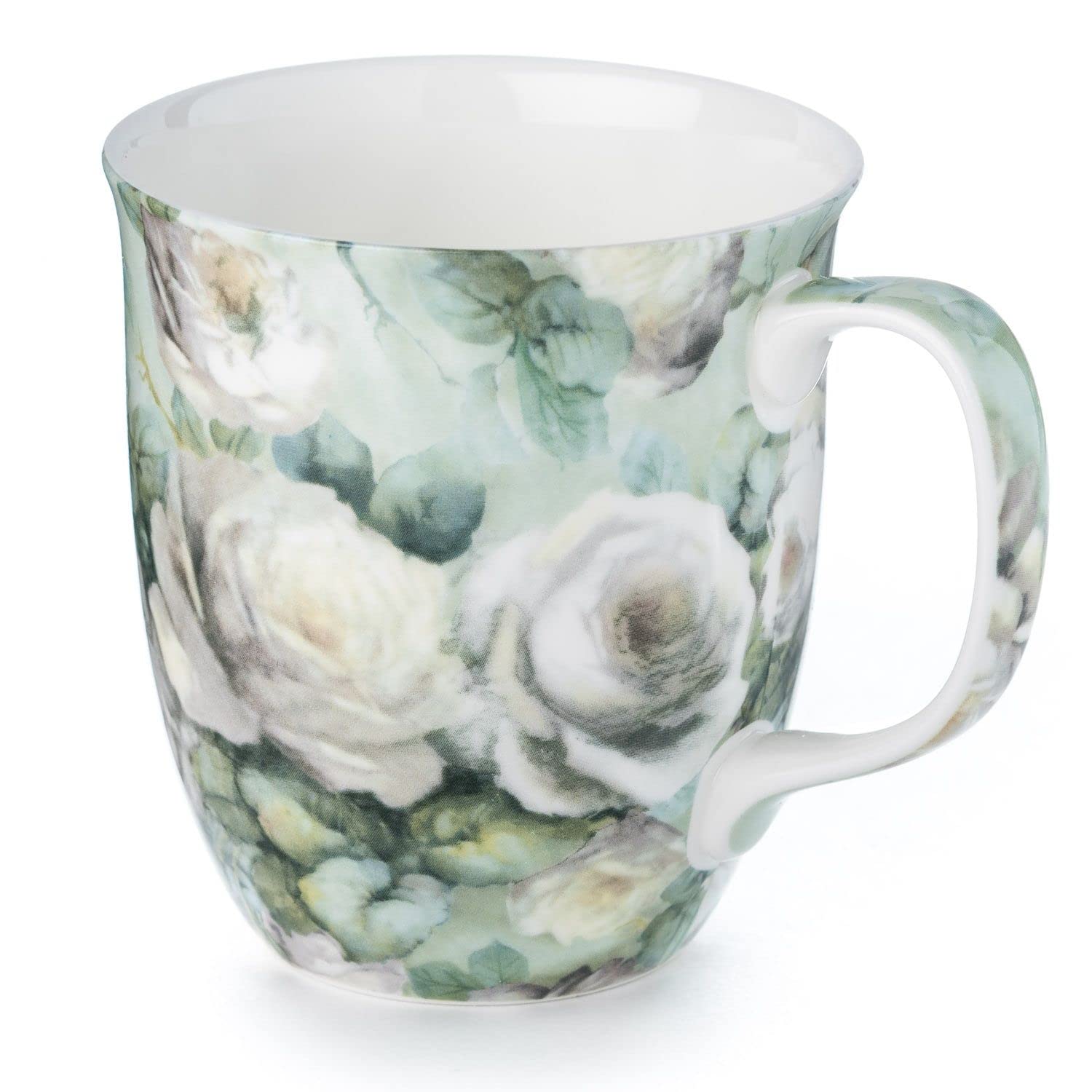 McIntosh Chintz White Roses Fine Bone China (12.5 oz) Java Mug in Matching Gift Box