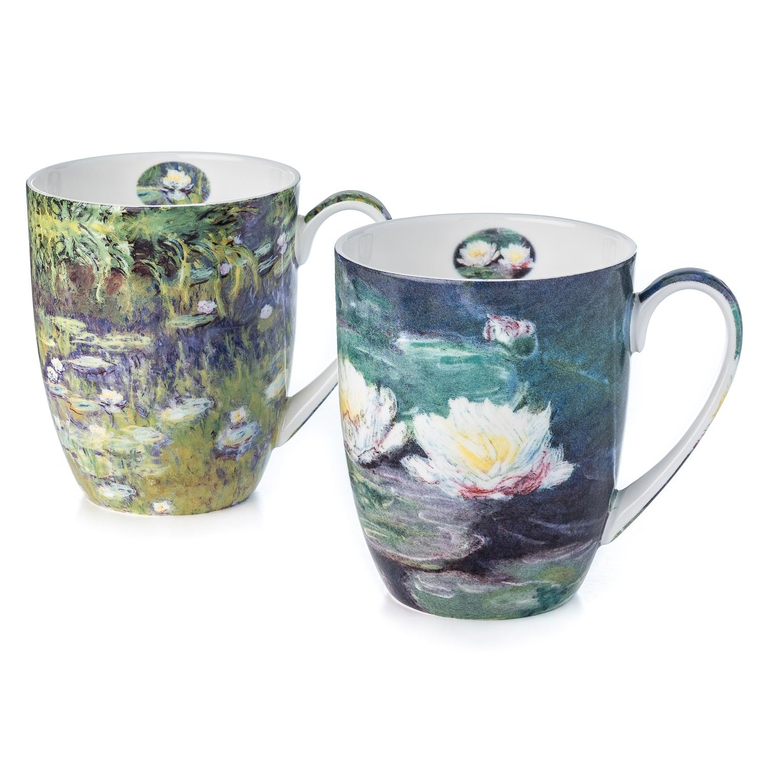 McIntosh Monet Water Lilies Fine Bone China (13 oz) Set of 2 Mugs in Matching Gift Box