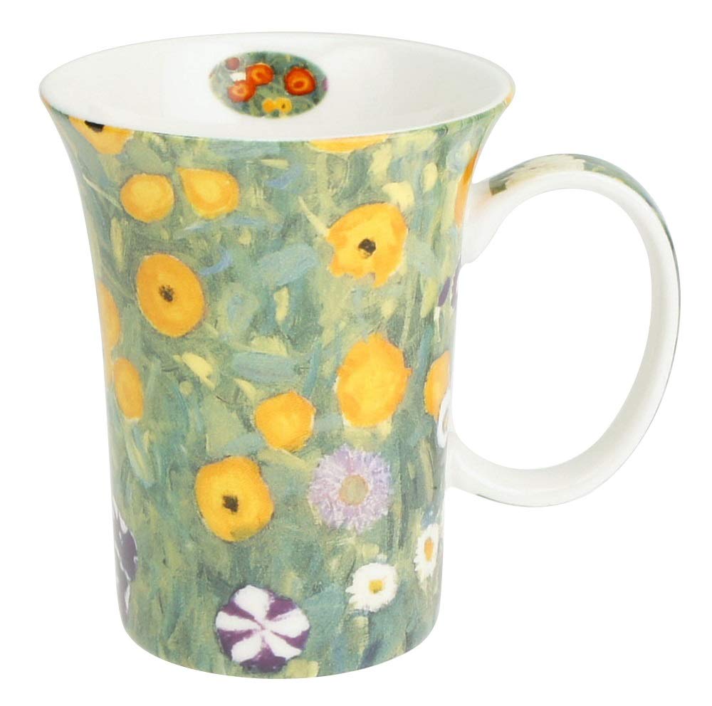 McIntosh Gustav Klimt Flower Garden Fine Bone China (11 oz) Set of 4 Mugs in Matching Gift Box