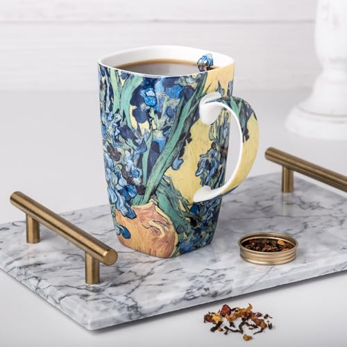 McIntosh Vincent Van Gogh Irises Fine Bone China (19.6 oz) Grande Mug in Matching Gift Box