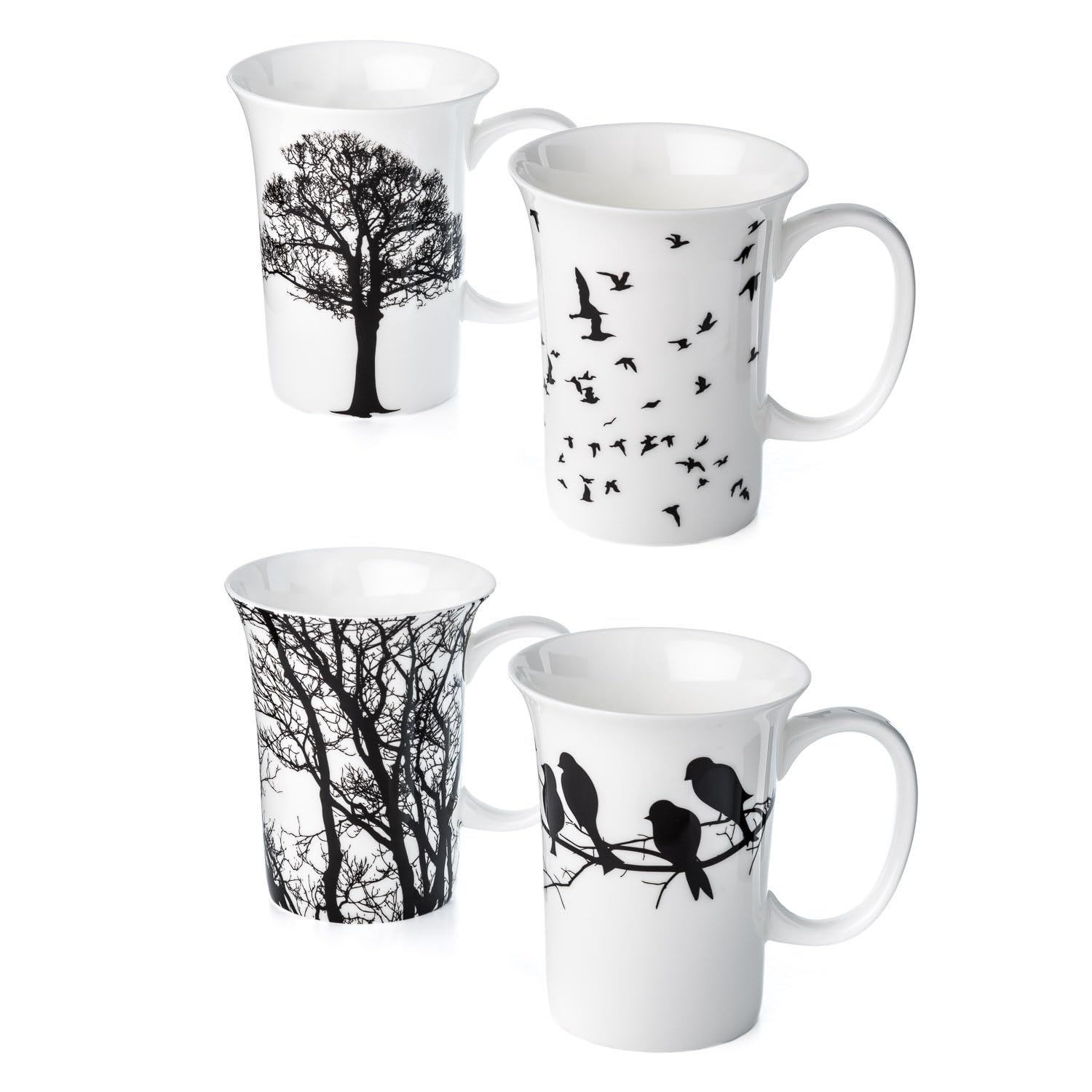 McIntosh Eternal Silhouette Fine Bone China (11 oz) Set of 4 Mugs in Matching Gift Box