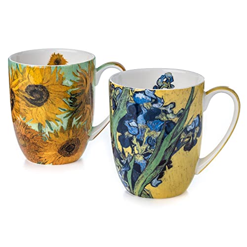 McIntosh MC020162 Van Gogh Flowers Mug Pair, Multicolors