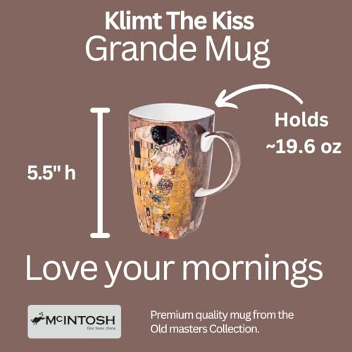 McIntosh Gustav Klimt The Kiss Fine Bone China (19.6 oz) Grande Mug in Matching Gift Box