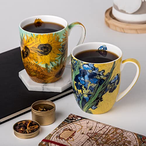 McIntosh MC020162 Van Gogh Flowers Mug Pair, Multicolors