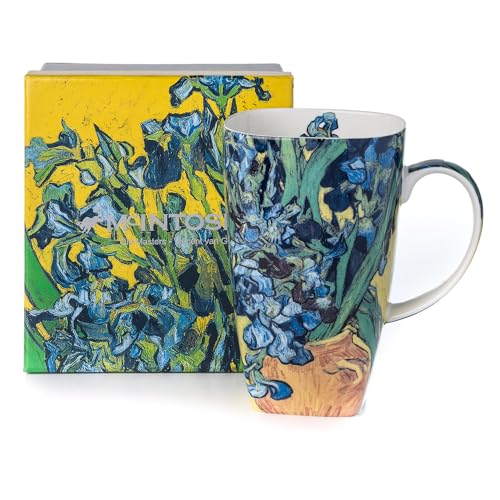 McIntosh Vincent Van Gogh Irises Fine Bone China (19.6 oz) Grande Mug in Matching Gift Box