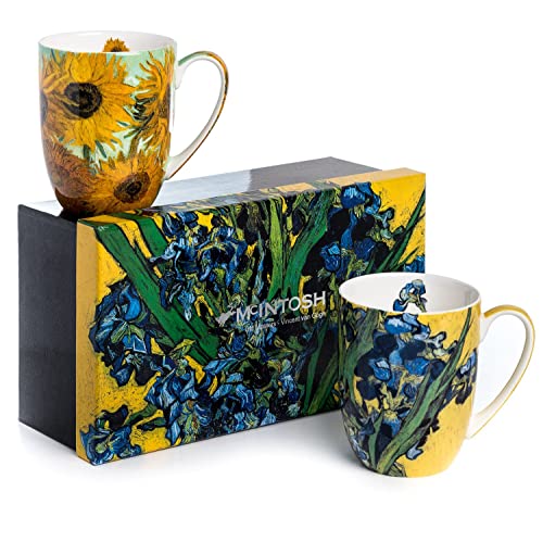 McIntosh MC020162 Van Gogh Flowers Mug Pair, Multicolors