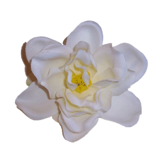 Small White Gardenia Hair Clip and Pin Brooch, 3 inch Artificial Flower