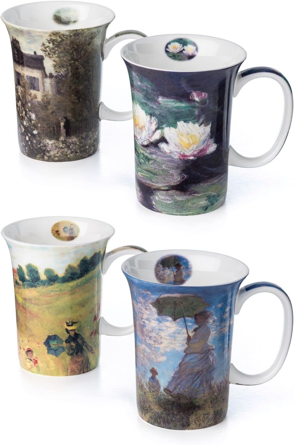 Claude MOnet Fine Bone China Set of 4 Mugs, New in Original Gift Box