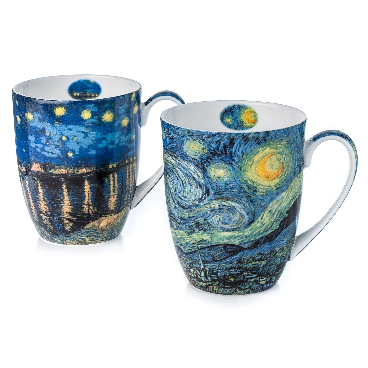 Vincent Van Gogh Starry Nights Fine Bone China Set of 2 Mugs in Matching Gift Box
