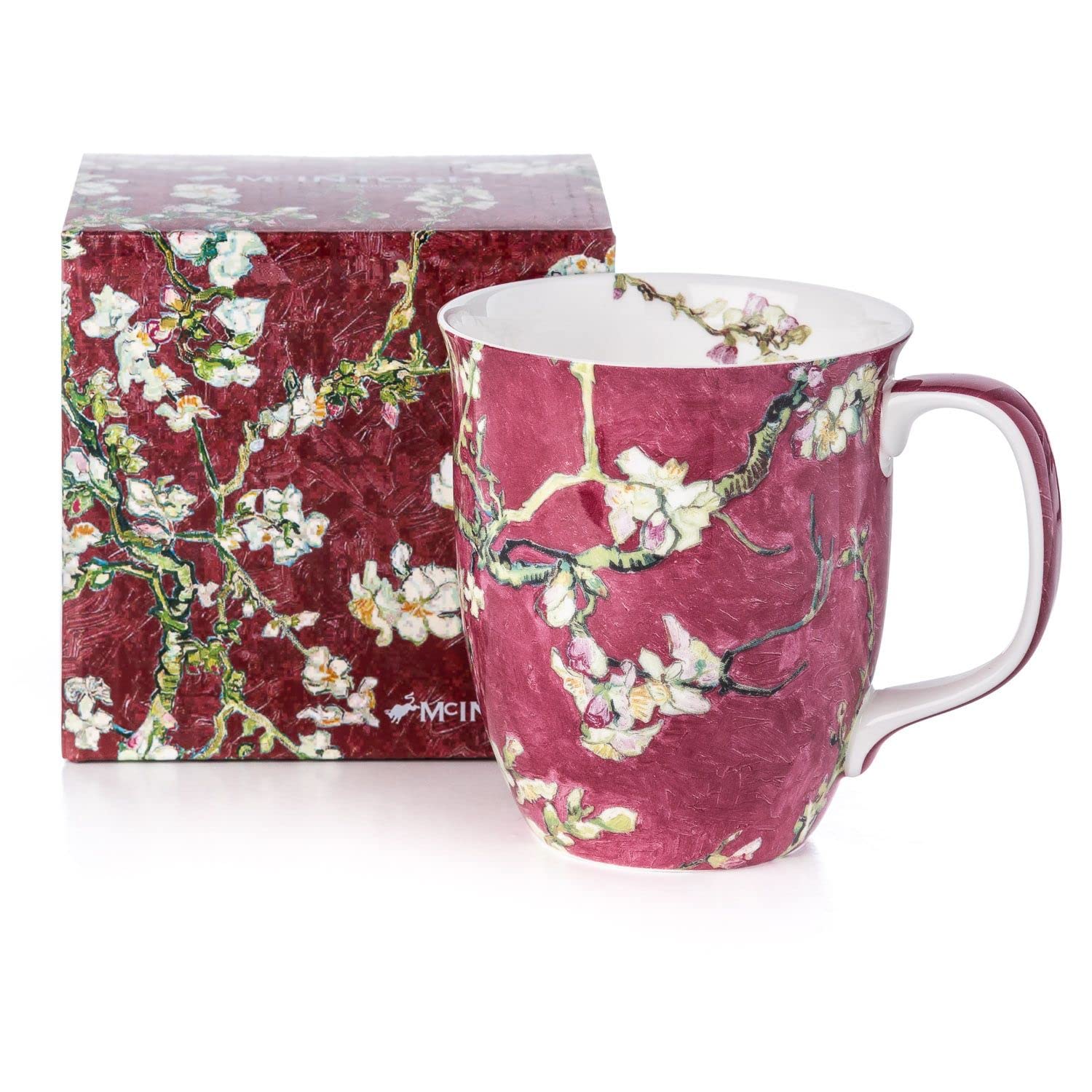 McIntosh Old Master - Vincent van Gogh Almond Blossom Red (12.5 oz) Fine Bone China Java Mug in Matching Gift Box