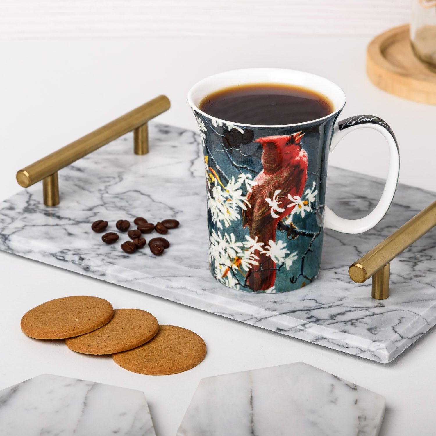 McIntosh Robert Bateman Spring Cardinal Fine Bone China (11 oz) Crest Mug in Matching Gift Box