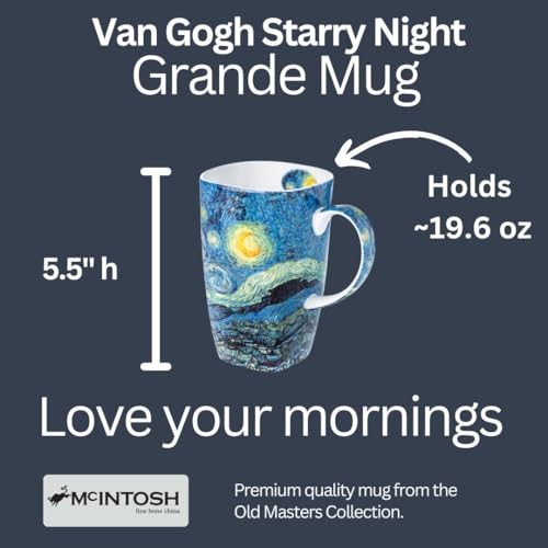 Vincent Van Gogh Starry Night Fine Bone China (19.6 oz) Grande Mug in Matching Gift Box