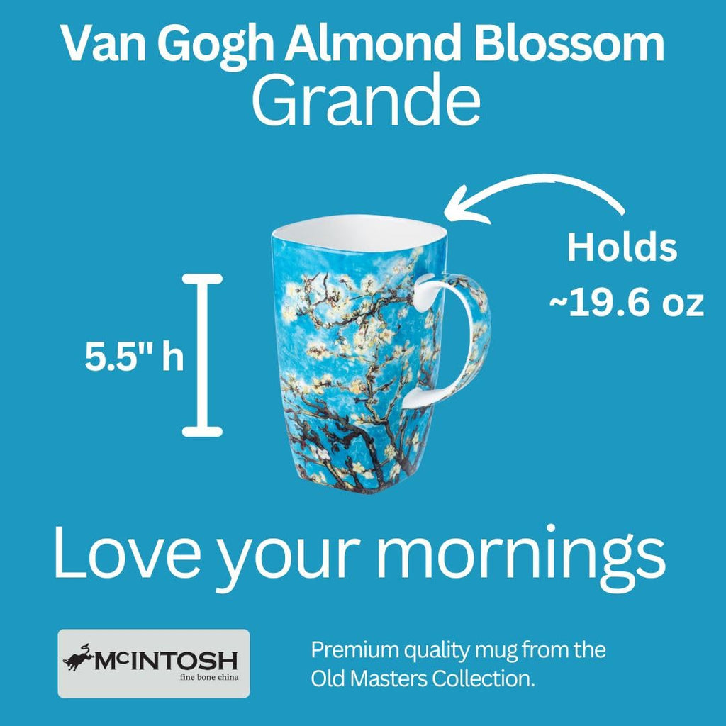 Vincent Van Gogh Almond Blossom Fine Bone China (19.6 oz) Grande Mug in Matching Gift Box