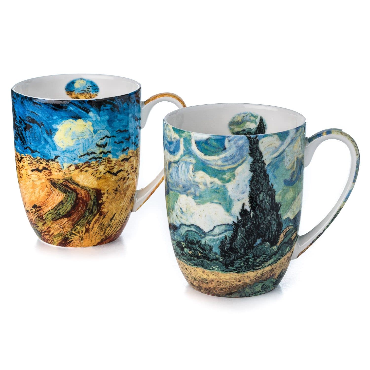 McIntosh Van Gogh Wheatfields Fine Bone China Set of 2 Mugs (13 oz)