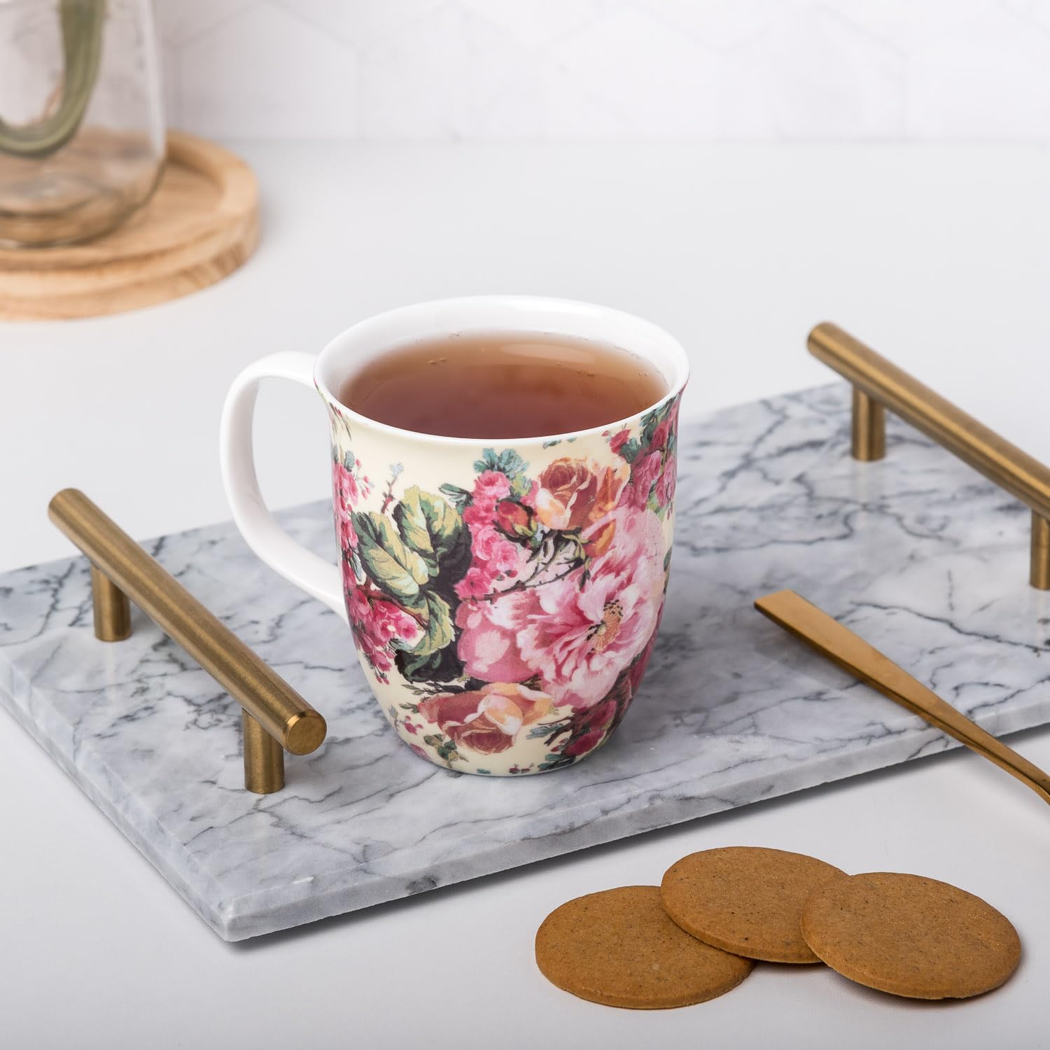 McIntosh Chintz Rose Bouquet Fine Bone China Java Mug (12.5 oz)